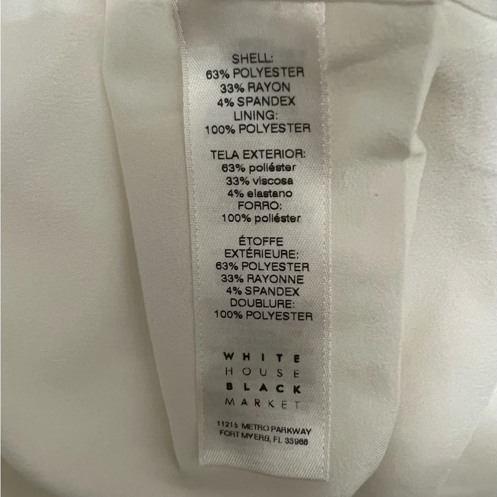 White House Black Market White Peplum Blazer long bell sleeve size 10 - Picture 7 of 9